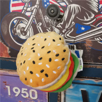 American vintage hamburger plush pendant