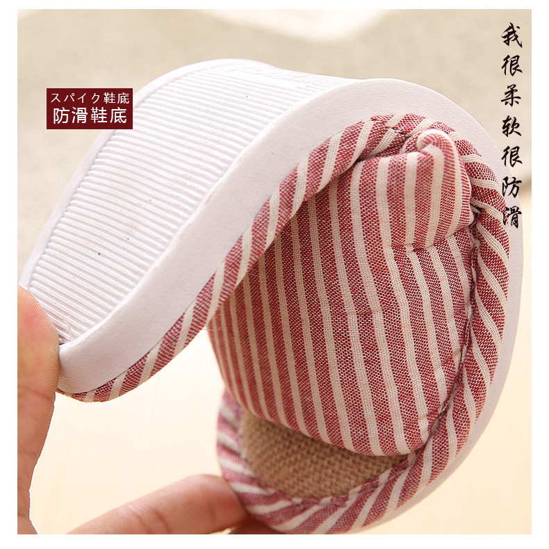 Kiểu Nhật dép nam và nữ vải nội thất nhà cotton vài chống trượt dép mùa hè lanh dép đi trong nhà mùa xuân - Trang chủ dép đi trong nhà cho bé trai