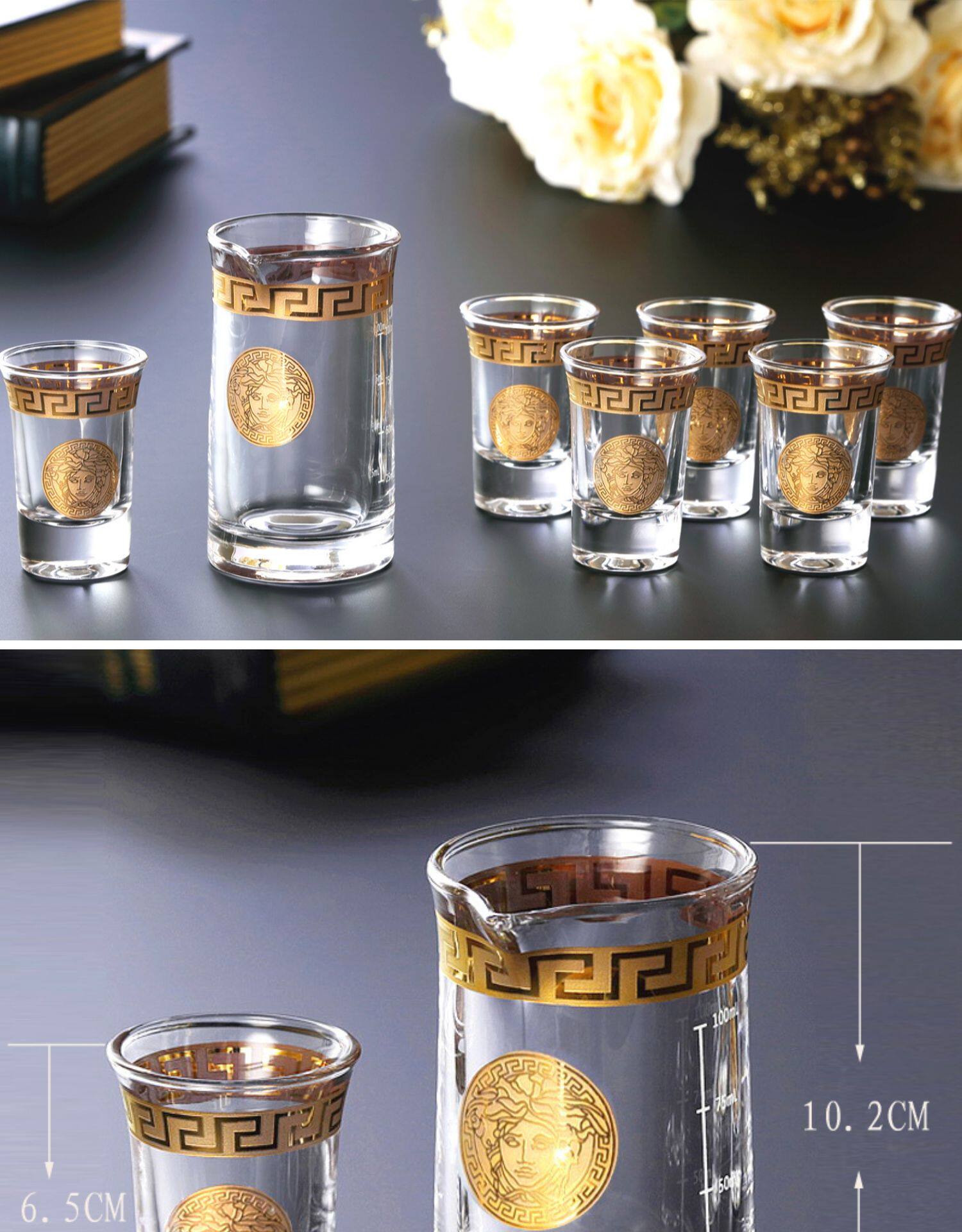 Ликер Cup 捷克范思者哲水晶白酒杯醒酒器套装倒酒器无铅小烈酒杯高度分酒器 Crystal glass