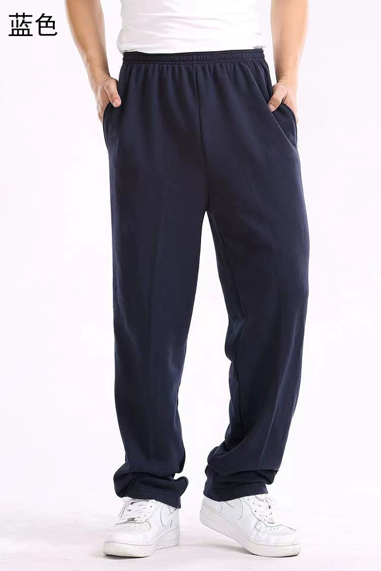 Spring cotton warm trousers for leisure, oversize, loose straight fit