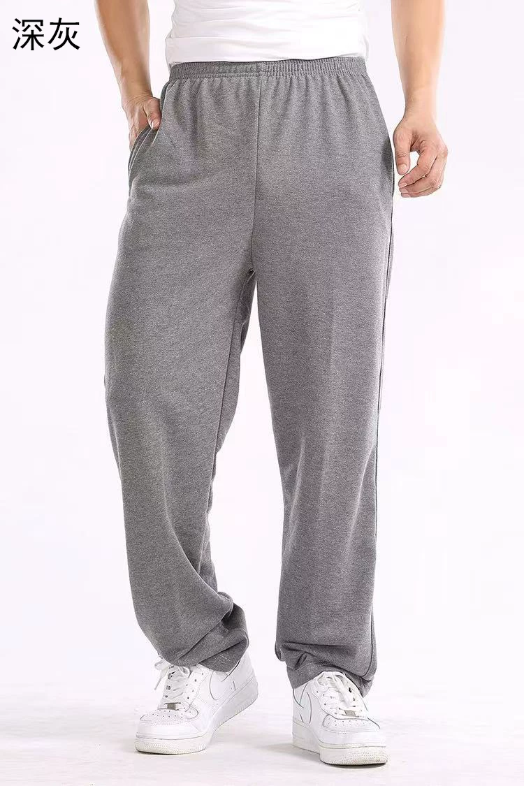 Spring cotton warm trousers for leisure, oversize, loose straight fit