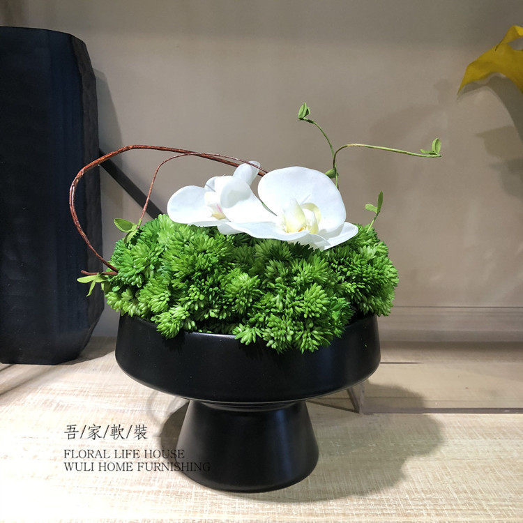 Modern new Chinese simulation flower set model room coffee table porch bedside table bathroom countertop floral ornaments