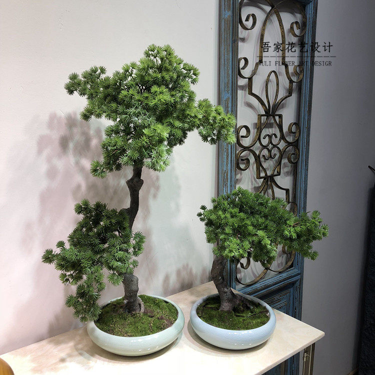 New Chinese New Classical emulated floral art Five pinches of pine-like pine-like cuisines Pine-Like-room Dining Room Tea-Closed Soft Dress Pendulum