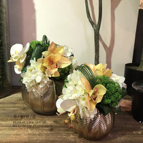 Nordic modern new Chinese simulation floral combination set model room living room coffee table bathroom countertop floral ornaments