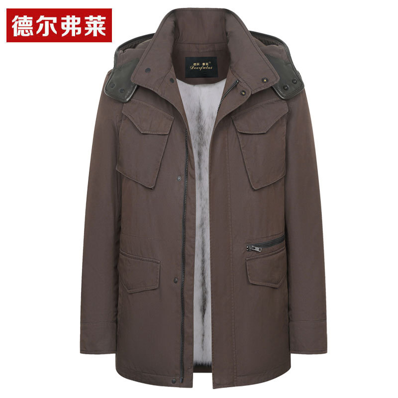 Imported Cross-Pattern Mink Hooded Parka for Men with Multiple Pockets, Full Mink Workwear Coat, Mink Fur Coat, Winter Fur Jacket Imported Cross-Pattern Mink Hooded Parka for Men with Multiple Pockets, Full Mink Workwear Coat, Mink Fur Coat, Winter Fur Jacket