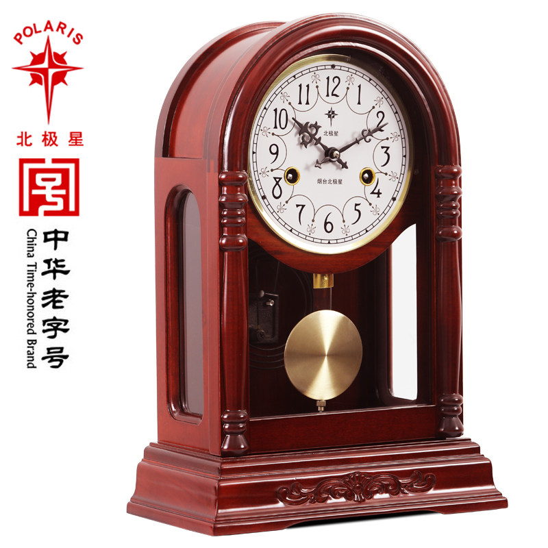 North Star retro Ancient Machinery Seat Clock Chime Parlor Table table Clock Tea Table at the time of the timepiece clock-old desktop pendulum wooden clock-Taobao
