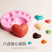 diy chocolate love mold cake decoration large and small peach heart shape handmade glue clay silicone model
