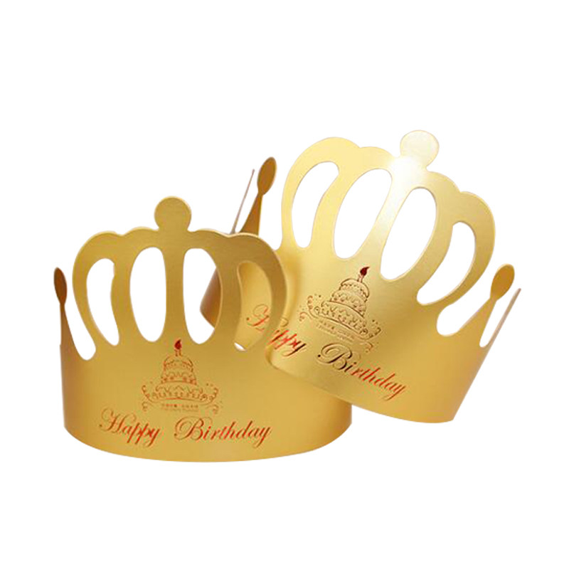 New Crown Birthday Hat Kids Adult Birthday Cake Hat Birthday Party Crown Hat Adjustable Size Gold Card