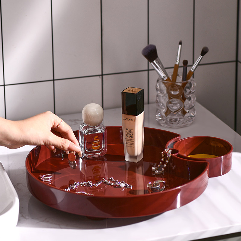 Desktop Skin Care Cosmetics Containing Multifunction Nursery Perfume Lipstick Red Case Anti Slip Shelf Seasonings Containing