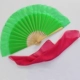 8 -INCH Green Fan+Rose Red Silk Sharf