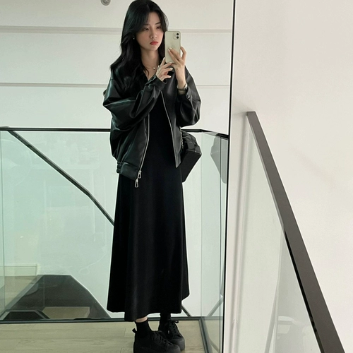 Черная весенняя осенняя короткая куртка, 2025 года, подходит для подростков