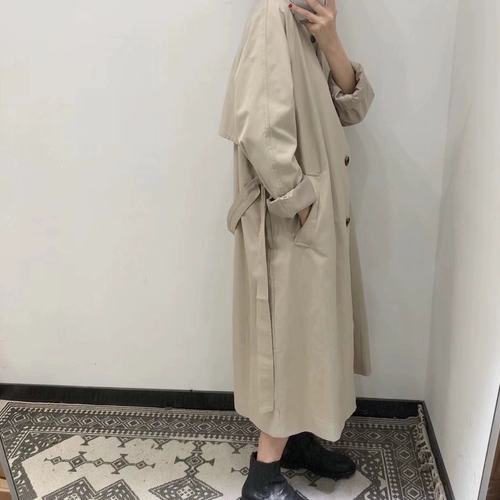 Осенний плащ, длинная осенняя хаки куртка, 2021 года, средней длины, городской стиль, яркий броский стиль, изысканный стиль, в британском стиле