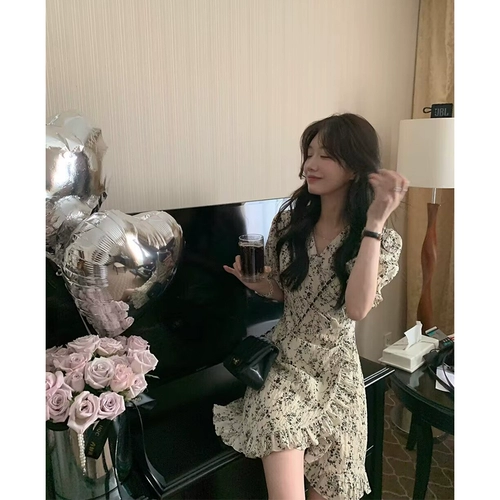 Платье, осенняя летняя элитная юбка, в цветочек, французский стиль, подходит для подростков