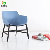 Nordic style plastic reception chair chair Net red plastic stool Comfortable reading chair Four-legged cafe casual backrest chair