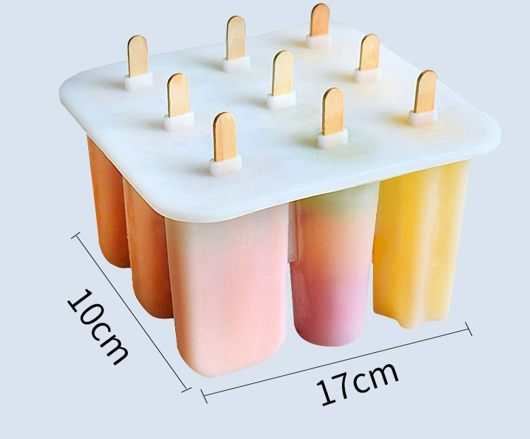 9 lỗ popsicle khuôn silicone sáng tạo thương mại dễ thương nhà trẻ em tự làm kem đông lạnh kem làm popsicle - Tự làm khuôn nướng