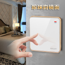 86 type large plate white wall switch household panel one open single double control with two three plug five hole USB power outlet