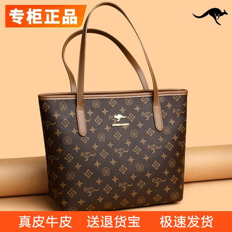 Брендовая кожаная сумка 2025 весна и лето, новая атмосферная сумка-тоут из воловьей кожи, модная женская сумка-мессенджер среднего возраста