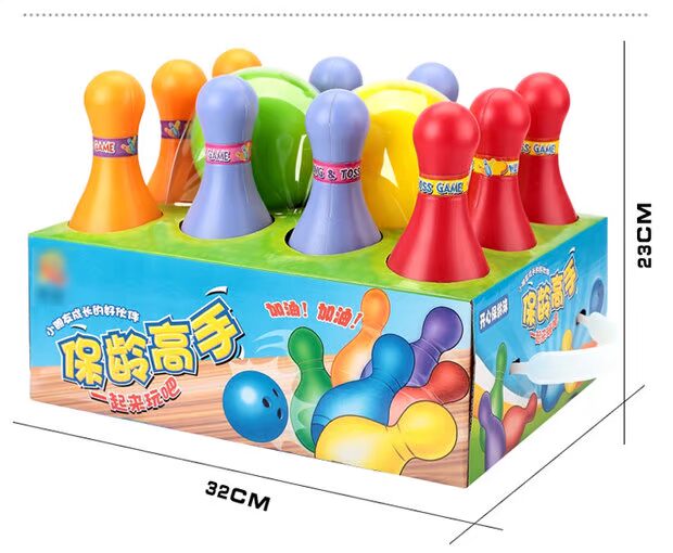 Trẻ em trong nhà hoạt hình câu đố mô phỏng đồ chơi bowling nhựa lớn Bộ đồ chơi thể dục cha mẹ trẻ em - Quả bóng bowling 	bộ bowling đa năng	