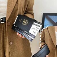 2026 new fashionable document bag, commuter card bag, casual hanging neck card holder, ticket passport, mobile phone bag, crossbody bag