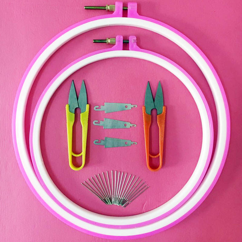 Cross stitch special tool whole set of embroidered frame threading machine embroidered needle small scissors 24 cm large size embroidered