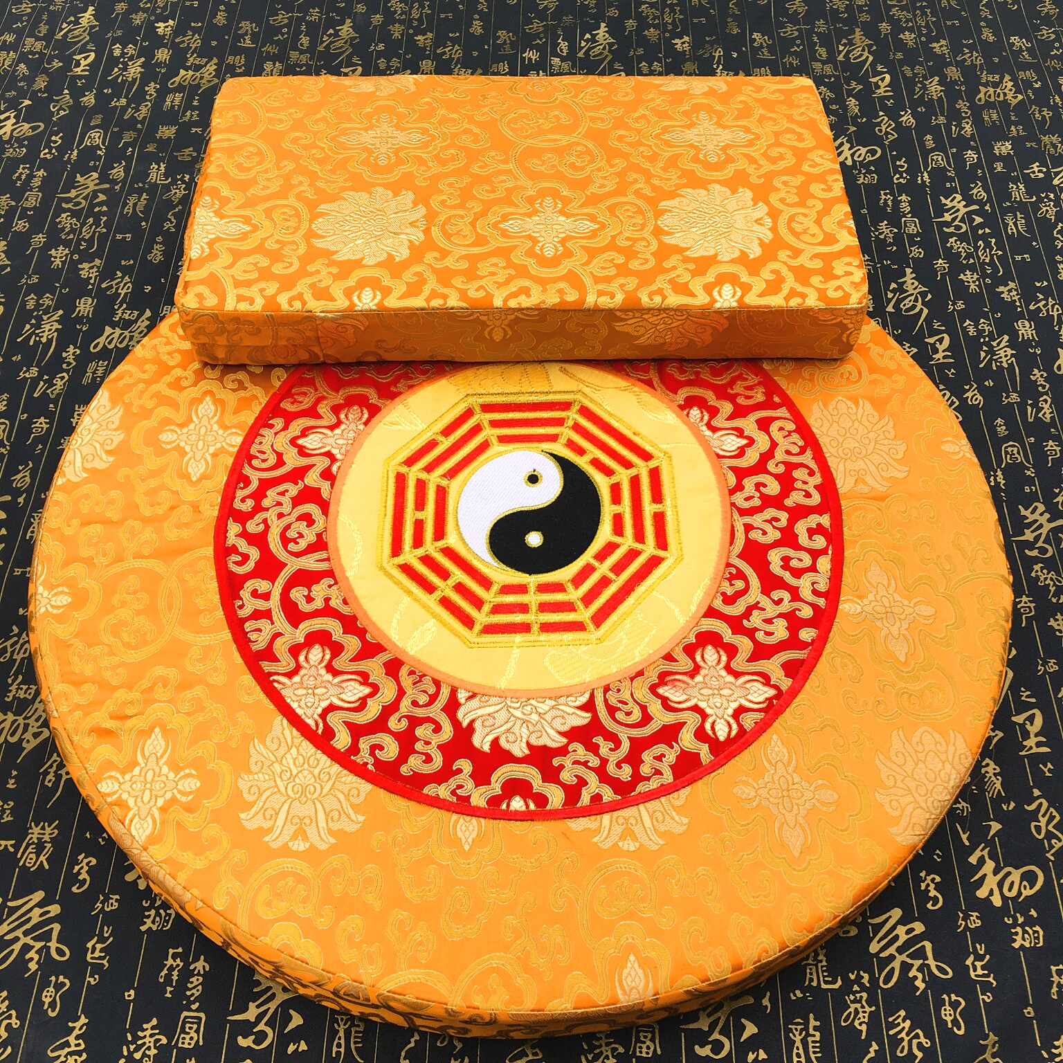 Taoist cushion gossip worship pad round coconut palm silk worship pad god worship pad futon worship pier meditation pad