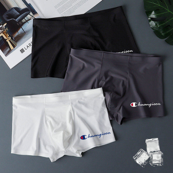 Men's underwear guys 2021 new Chauffles ice silk big size sexy Summer slim Four corner No marks Four corner pants head