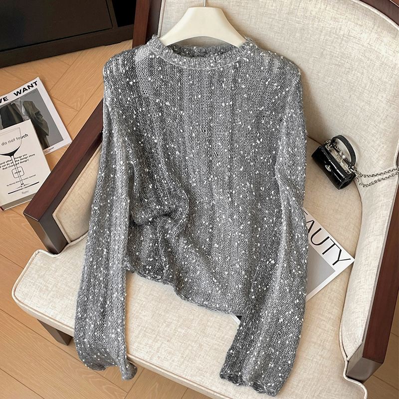 Clearance Bargain~ Craft-Style Sequin Soft Sweater for Women, 2026 Spring and Autumn New Slim-Fit Long-Sleeve Knit Top