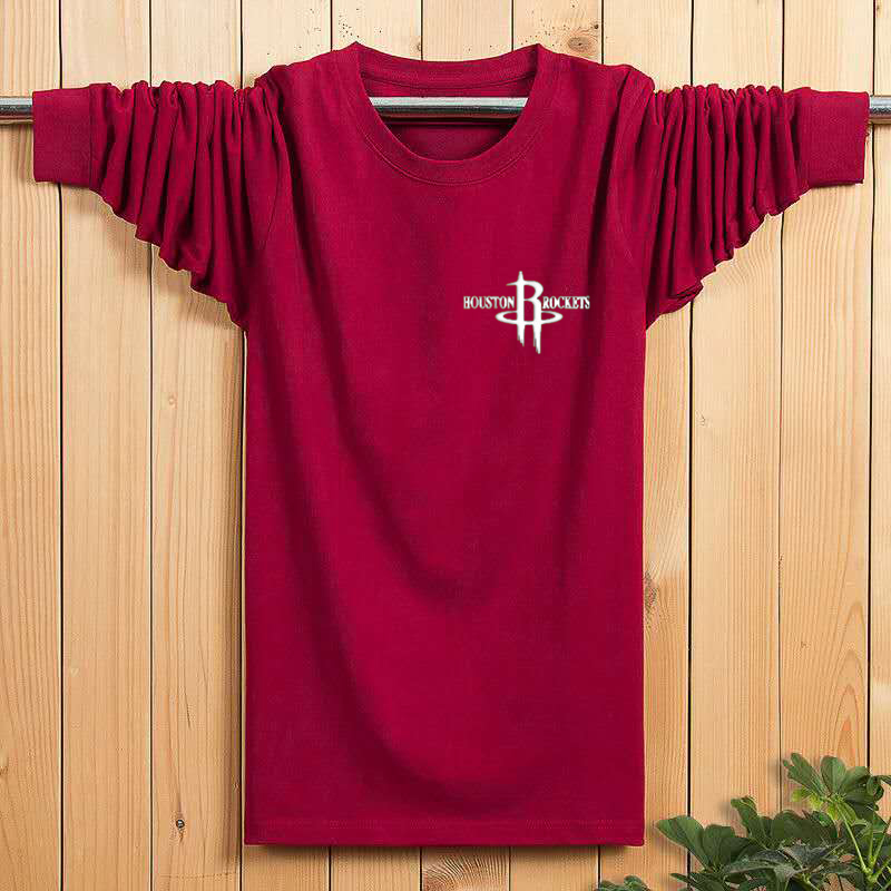 Áo thun nam dài tay mới trung niên cộng với phân bón XL cotton mùa thu quần áo cổ tròn nam rộng áo thun đáy quần áo thể thao nam big size akyoo