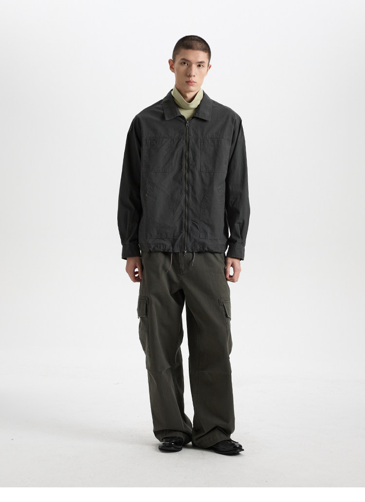 BUTTBILL Washed Shirt Jacket