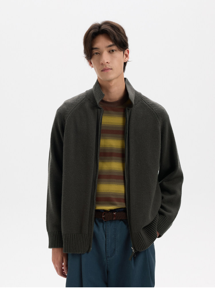 BUTTBILL Wool-Blend Double-Zip Cardigan
