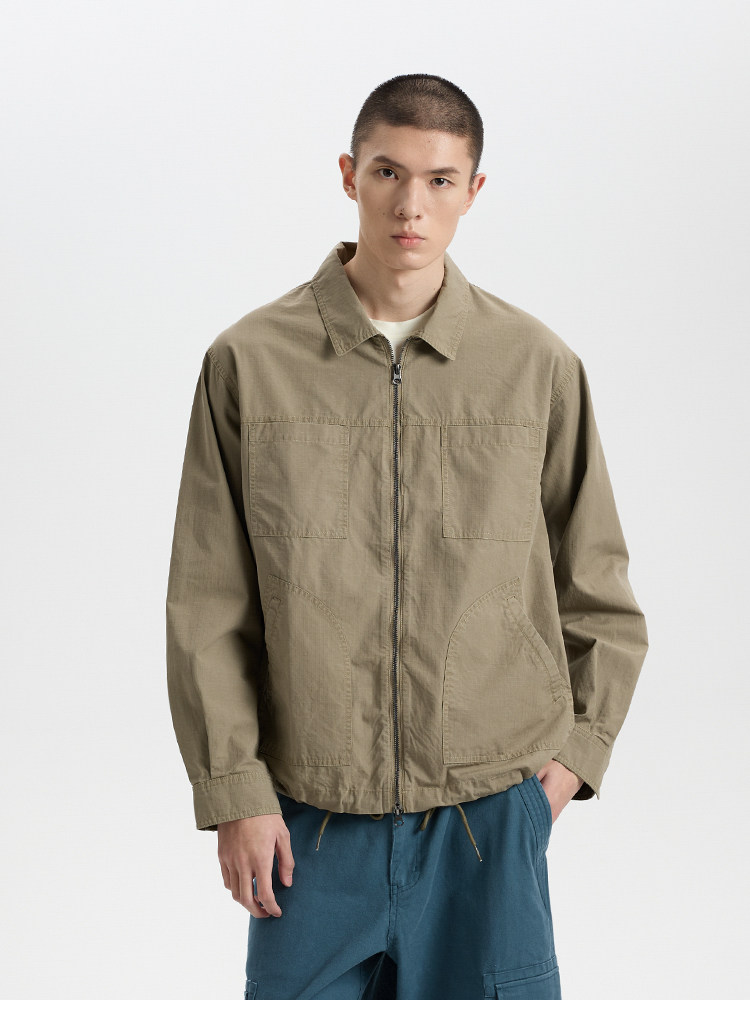 BUTTBILL Washed Shirt Jacket