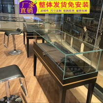 Jewelry Exhibition Cabinet Custom Ornament Cabinet Jewelry Glass Display Cabinet Watch Glasses Cabinet Jade High-end Gold Counter