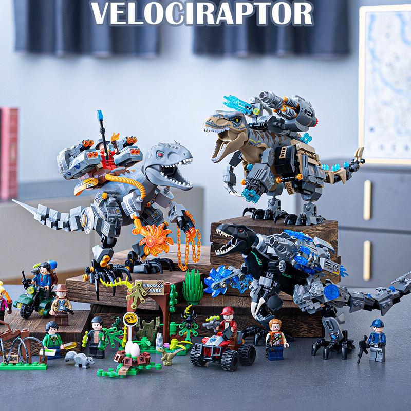 Dinosaur Toy Large Mechanical Mecha Tyrannosaurus Rex Jurassic Series Park Building Blocks Birthday Gift Model Educational