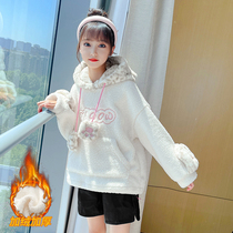 Girl Autumn Winter Nets Red Cat Necropolis 2021 New CUHK Tong Suede Thickened Sleeve Hair Sweater Girl Tide
