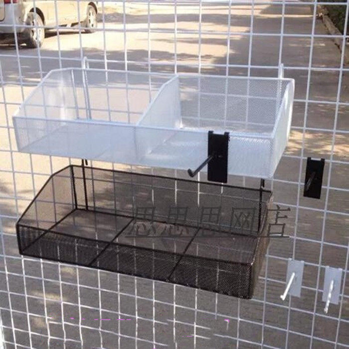 2 pcs mesh mesh hanging basket wrought iron shelf black hanging net storage basket small accessories wire white mesh basket