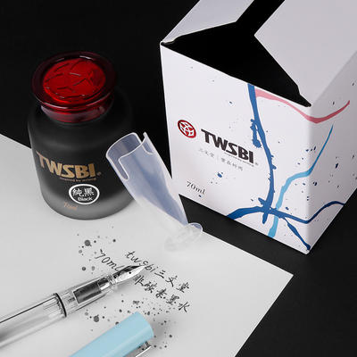 The new TWSBI Sanwentang 70ml non-carbon ink is available in pure black and ochre red without clogging