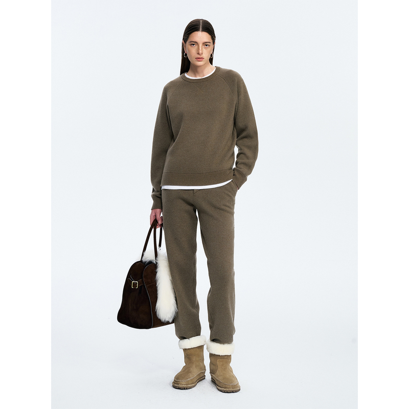 Ayuko|Lazy and Neat, Luxurious 1Oo Cashmere Comfortable Lazy Knit Sweatshirt/Casual Pants Set Ayuko|Lazy and Neat, Luxurious 1Oo Cashmere Comfortable Lazy Knit Sweatshirt/Casual Pants Set