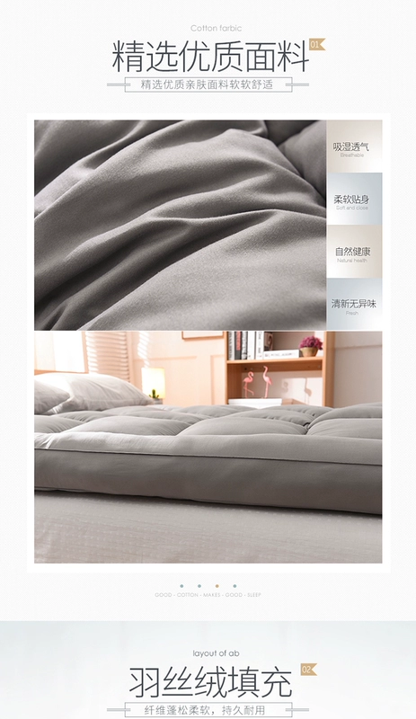 nệm dày, nệm 1,5m 1,8 m giường bọc đôi giường ký túc xá xốp gia dụng pad là 1,2 m - Nệm niem lo xo
