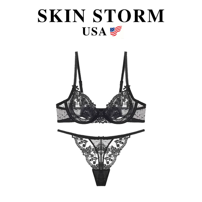 American Skin Storm Sexy Lingerie Set Victoria's Secret Push-Up Bra Women's Anti-Sagging Thong Bra