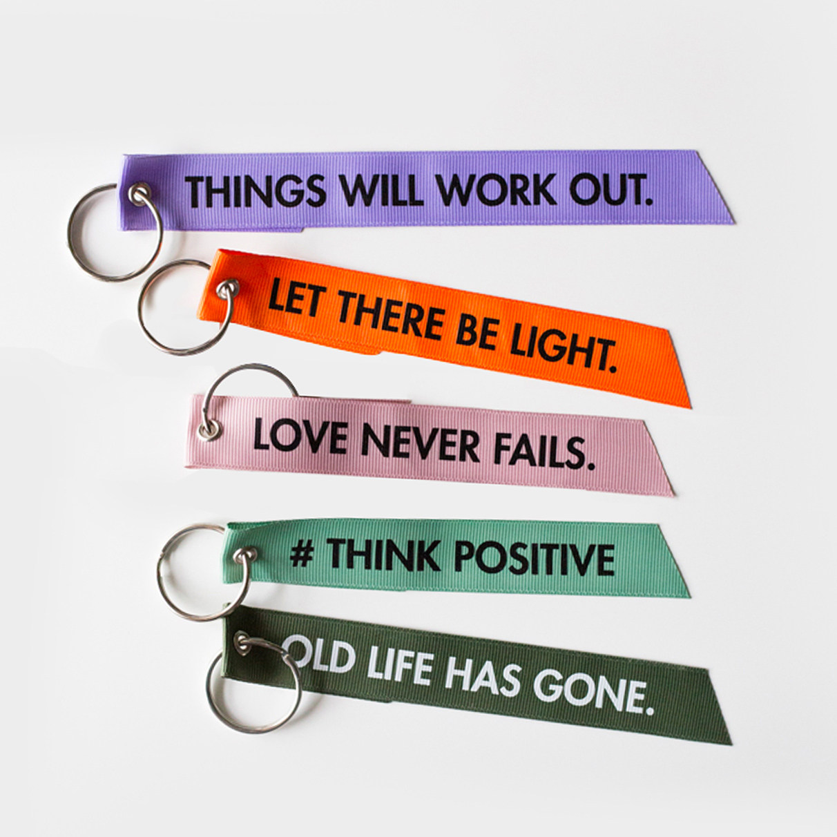 VM Original design A small talk key buckle chain English letter floating with ribbon strips to decorate creative color
