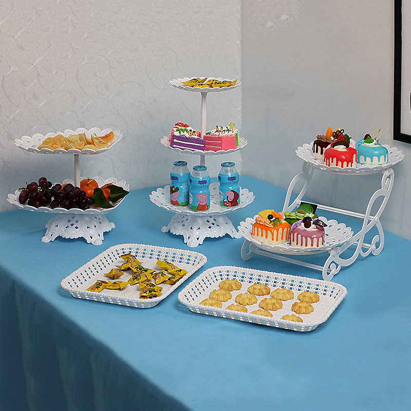 European PartyPartyPartyPartyParty Multi-layer Dessert Plastic Snacks Plastic Snacks Wedding Cake Birthday Fruit Disk Disk