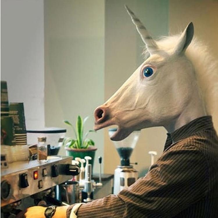 ユニコーンの頭のマスク、フルフェイスの馬の顔、馬の頭の動物の頭のマスク、面白い馬のマスク、TikTok、面白い馬の頭のマスク