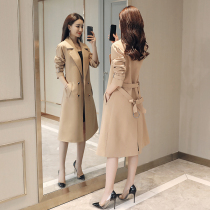 Trench coat women 2021 Spring and Autumn new long high-end temperament thin British popular large size fat MM coat