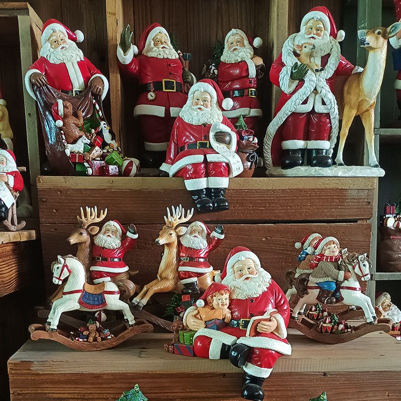 Cross-Border Santa Claus Resin Ornaments Christmas Tree Light String Train Handmade Gingerbread Crafts Christmas Gift Decoration Cross-Border Santa Claus Resin Ornaments Christmas Tree Light String Train Handmade Gingerbread Crafts Christmas Gift Decoration