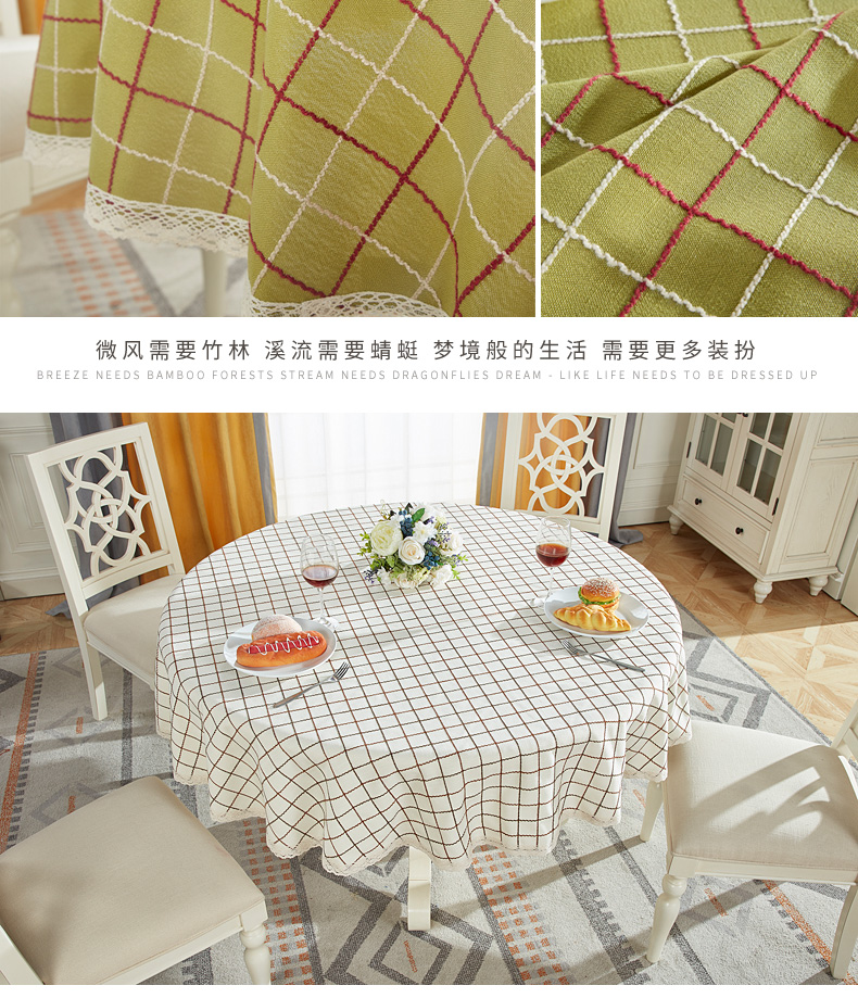 Bàn tròn vải cotton nhỏ nhà tươi dày nhà châu Âu kích thước mục vụ nhà hàng bàn tròn vải bàn cà phê khăn trang trí bàn ăn