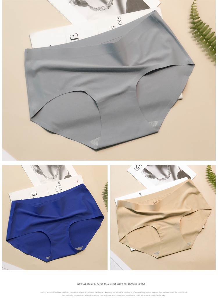 Đồ lót liền mạch của Rui Liman dành cho nữ đơn giản thoáng khí băng lụa thắt lưng túi hông quần nữ một mảnh cotton - Giữa eo quần lót nam thun lạnh siêu mỏng