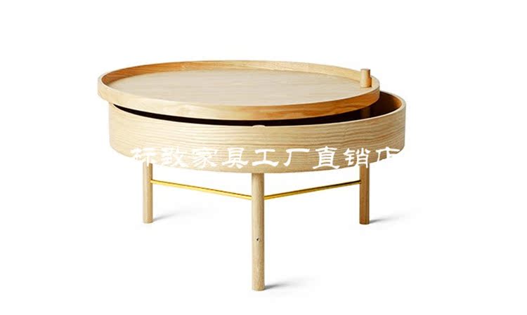 Nhà thiết kế xoay bàn cà phê lưu trữ Bắc Âu phong cách hiện đại bàn cà phê phòng khách trang trí nội thất bàn cà phê nhà sản xuất tại chỗ ghế đôn gỗ