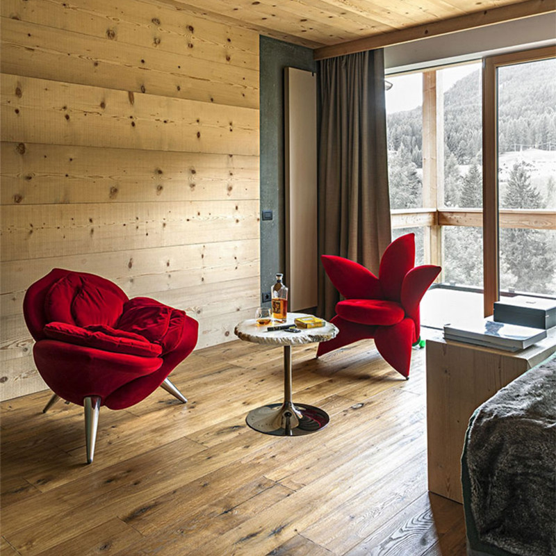 Designer leisure chair model room net red lily sofa chair fabric rose shaped creative petal chair