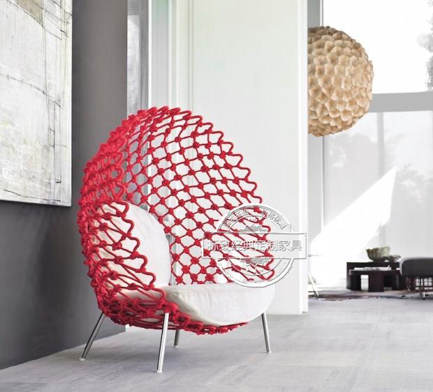 Designer creative personality iron frame cloth leisure chair outdoor Villa reception lounge chair sample house display center reception chair