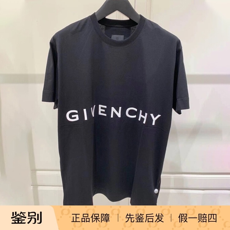 Givenchy/Givenchy Simple Letter Logo Loose Casual Round Neck Short-Sleeved T-Shirt Men's Black Bm71